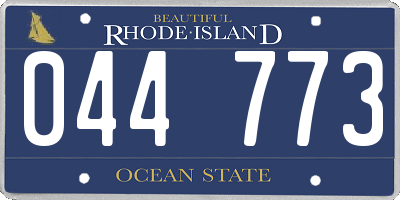 RI license plate 044773