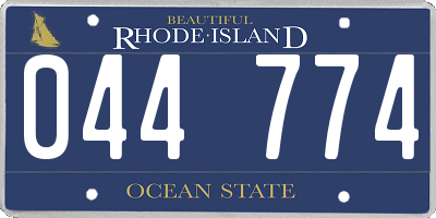 RI license plate 044774