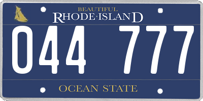 RI license plate 044777