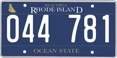 RI license plate 044781