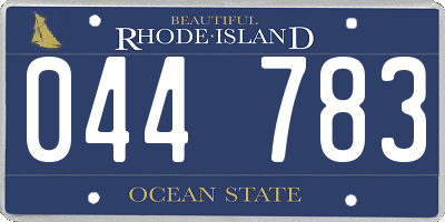 RI license plate 044783