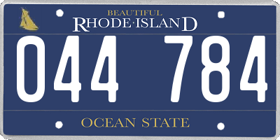 RI license plate 044784
