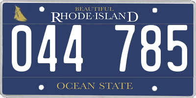 RI license plate 044785