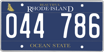 RI license plate 044786