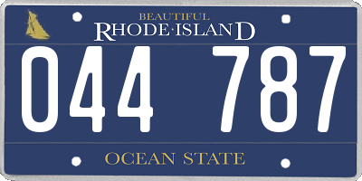 RI license plate 044787