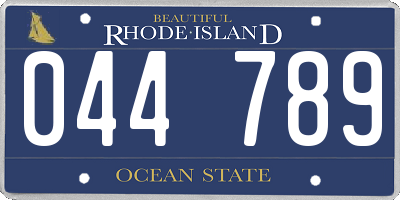 RI license plate 044789