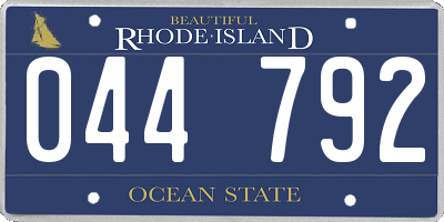 RI license plate 044792