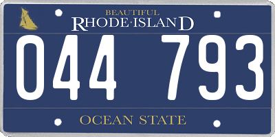 RI license plate 044793