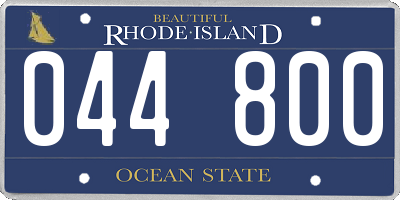 RI license plate 044800
