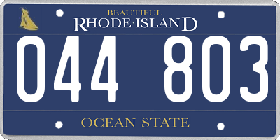 RI license plate 044803