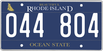RI license plate 044804