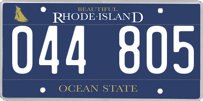RI license plate 044805