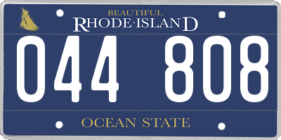 RI license plate 044808