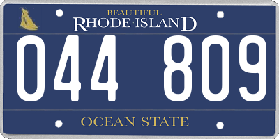 RI license plate 044809