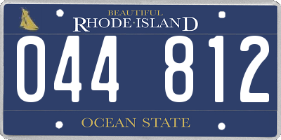 RI license plate 044812