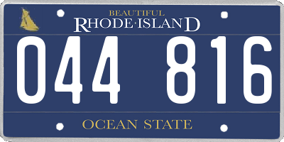 RI license plate 044816