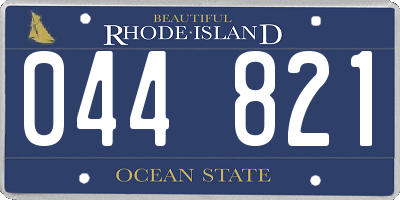 RI license plate 044821