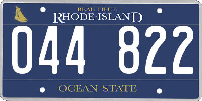 RI license plate 044822