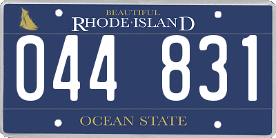 RI license plate 044831