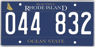 RI license plate 044832