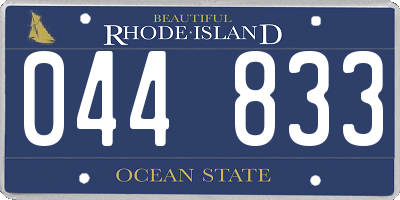 RI license plate 044833