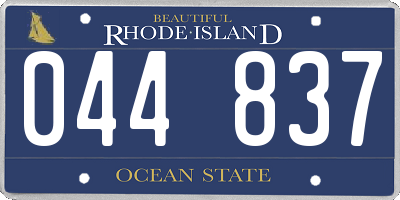 RI license plate 044837