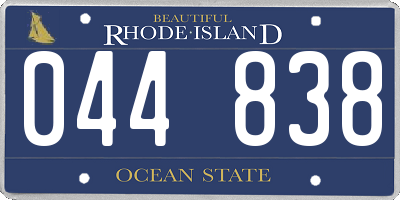 RI license plate 044838