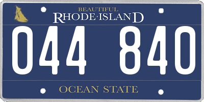 RI license plate 044840