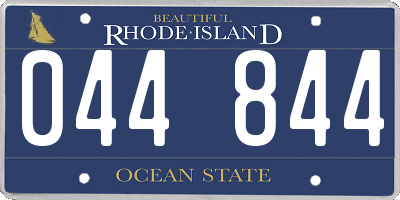 RI license plate 044844
