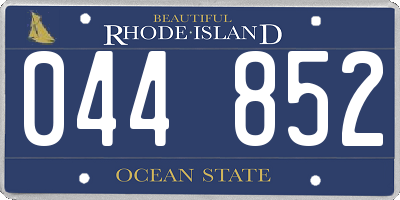 RI license plate 044852