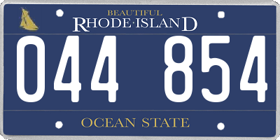 RI license plate 044854