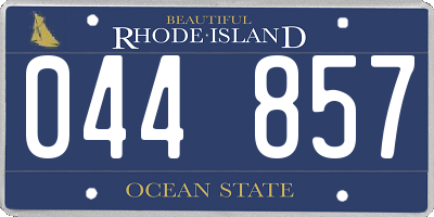 RI license plate 044857