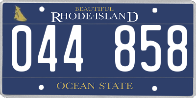 RI license plate 044858