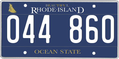 RI license plate 044860