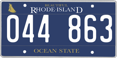 RI license plate 044863