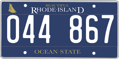 RI license plate 044867