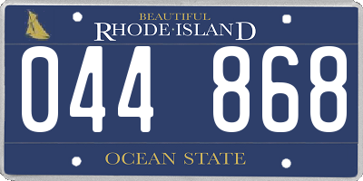 RI license plate 044868