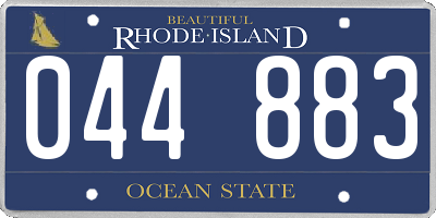 RI license plate 044883