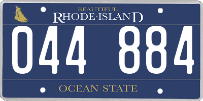 RI license plate 044884
