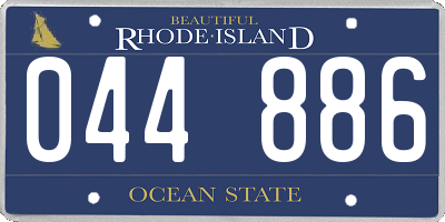 RI license plate 044886