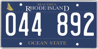 RI license plate 044892