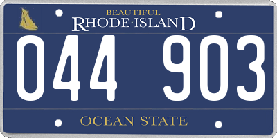 RI license plate 044903