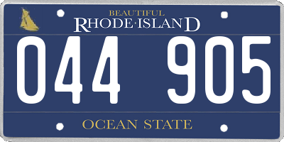RI license plate 044905