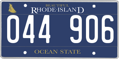 RI license plate 044906