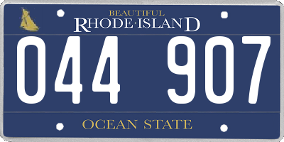 RI license plate 044907