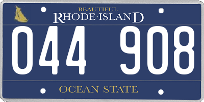RI license plate 044908