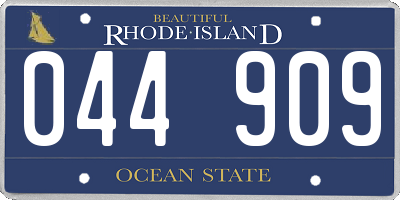 RI license plate 044909