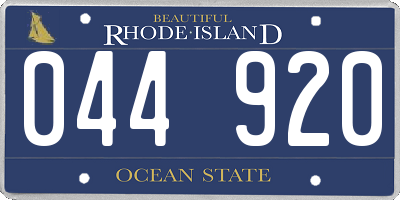 RI license plate 044920
