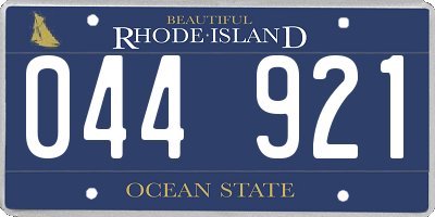 RI license plate 044921