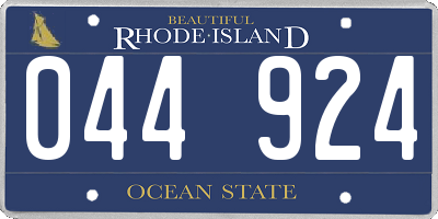 RI license plate 044924